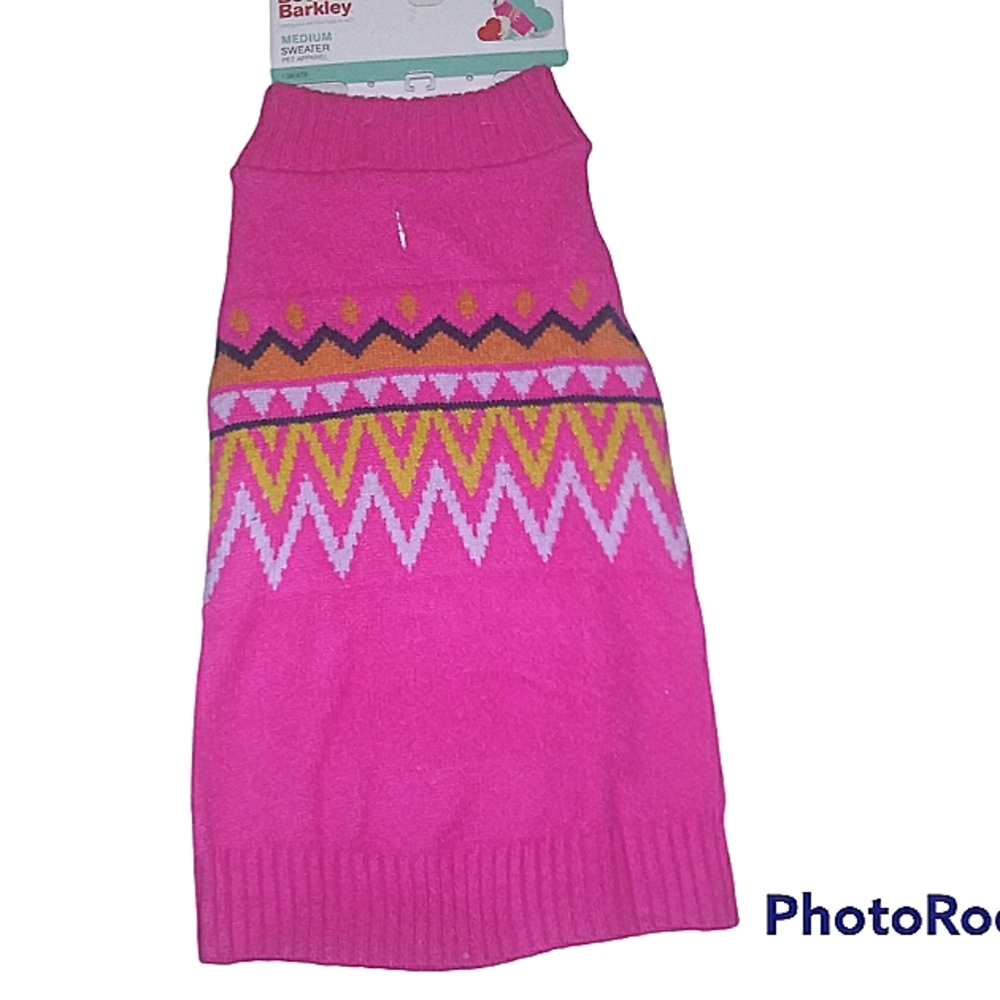 New Dog Sweater Clothes Size M Medium NWT Hot Pink Argyle Plaid
